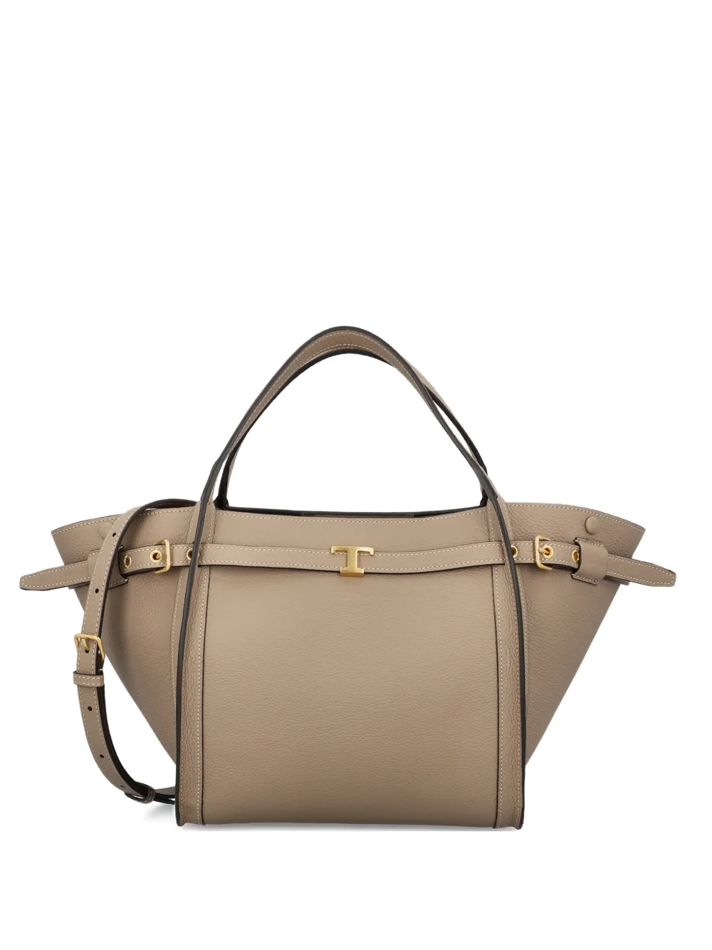 Tod's small metal-detail leather tote bag - Toni neutri