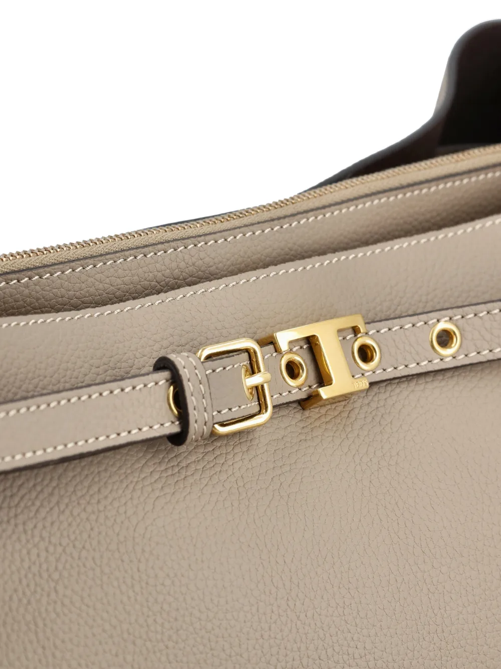 Tod's Kleine leren shopper met metallic detail Grijs