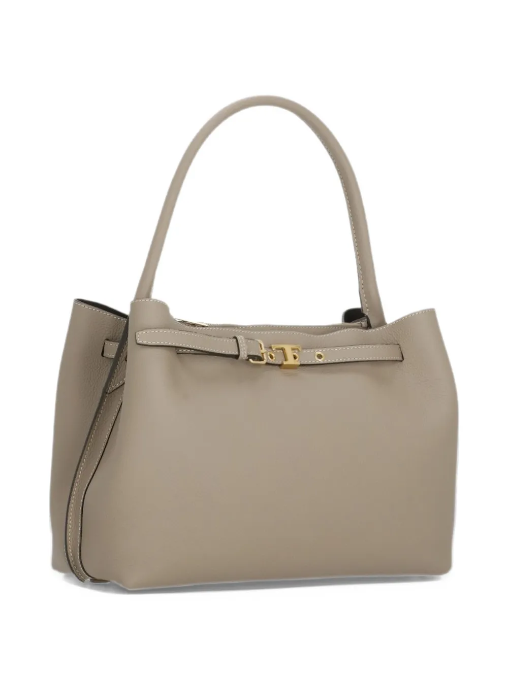 Tod's Kleine leren shopper met metallic detail Grijs