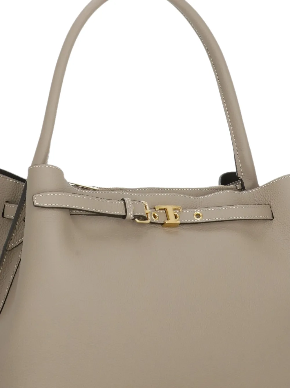 Tod's Kleine leren shopper met metallic detail Grijs