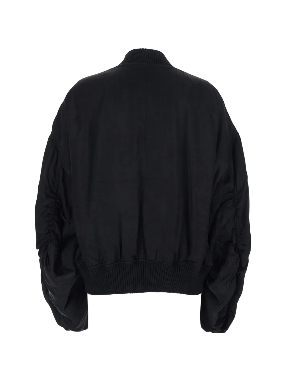  Rick Owens Ruched Bomber Jacket - Black 