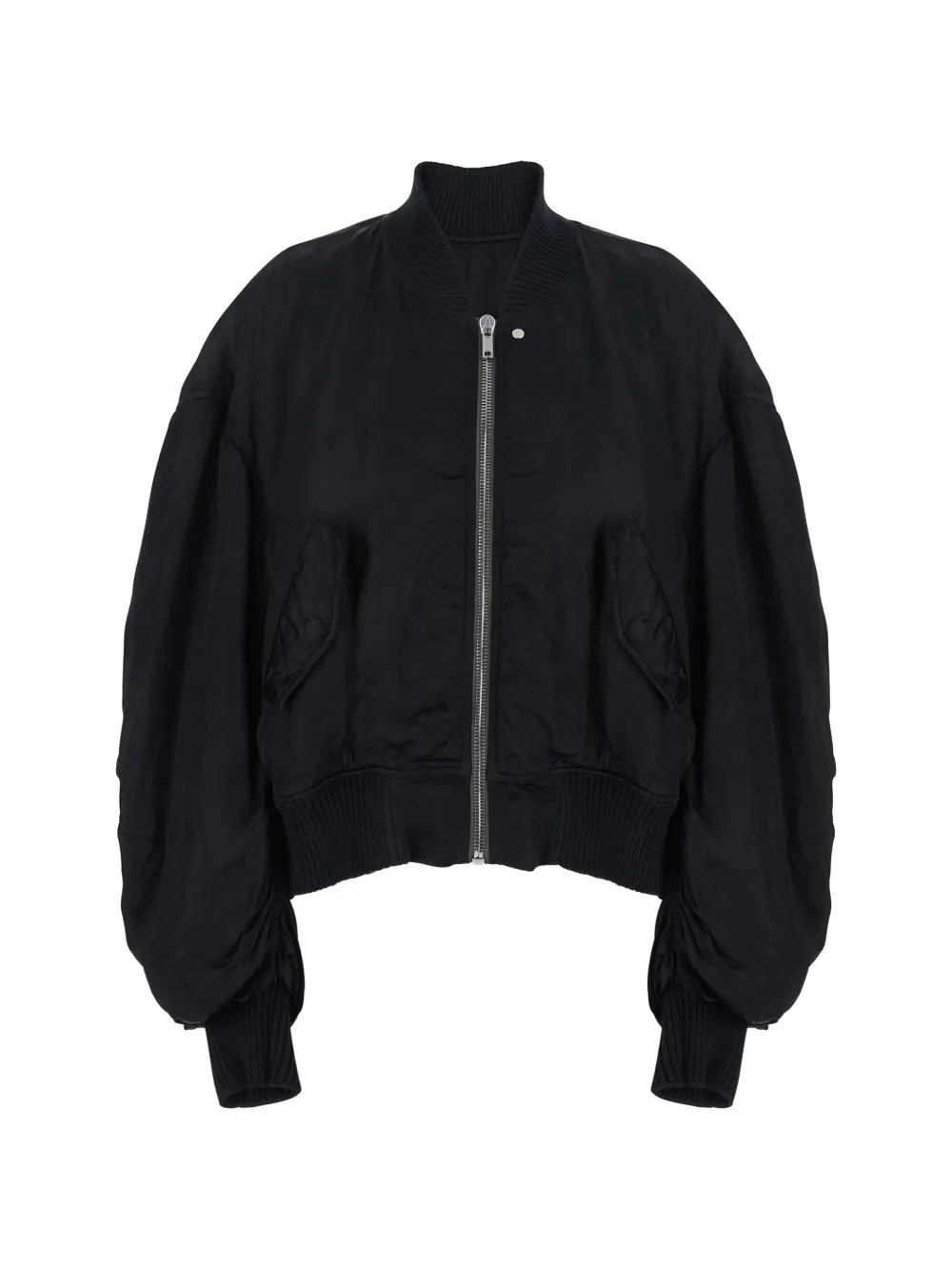 Rick Owens ruched bomber jacket - Nero