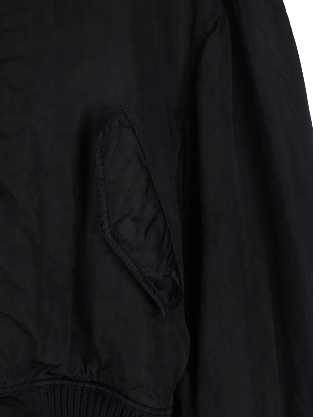  Rick Owens Ruched Bomber Jacket - Black 