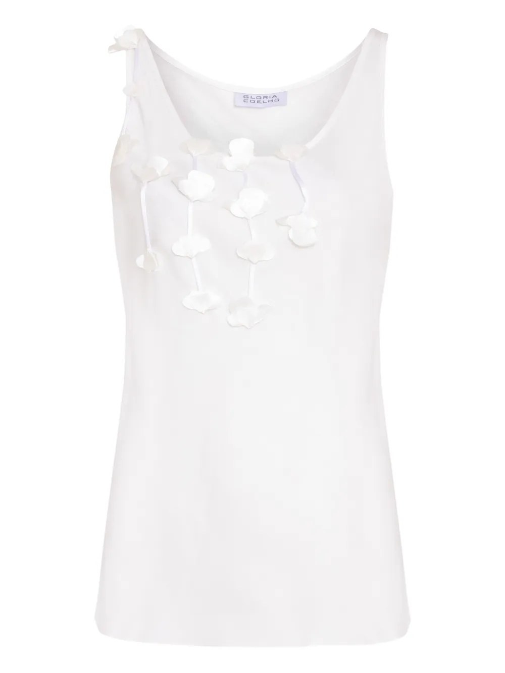 Gloria Coelho Blusa smanicata a fiori - Bianco