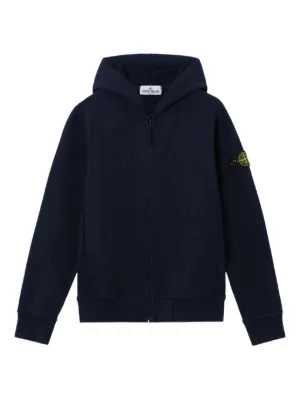 Stone Island Junior ジップアップ スウェットパーカー | ブルー