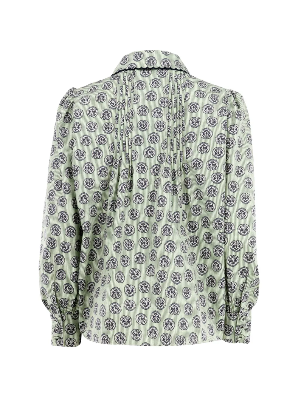  Hunter Bell James Pleated Bird-print Shirt - Green 