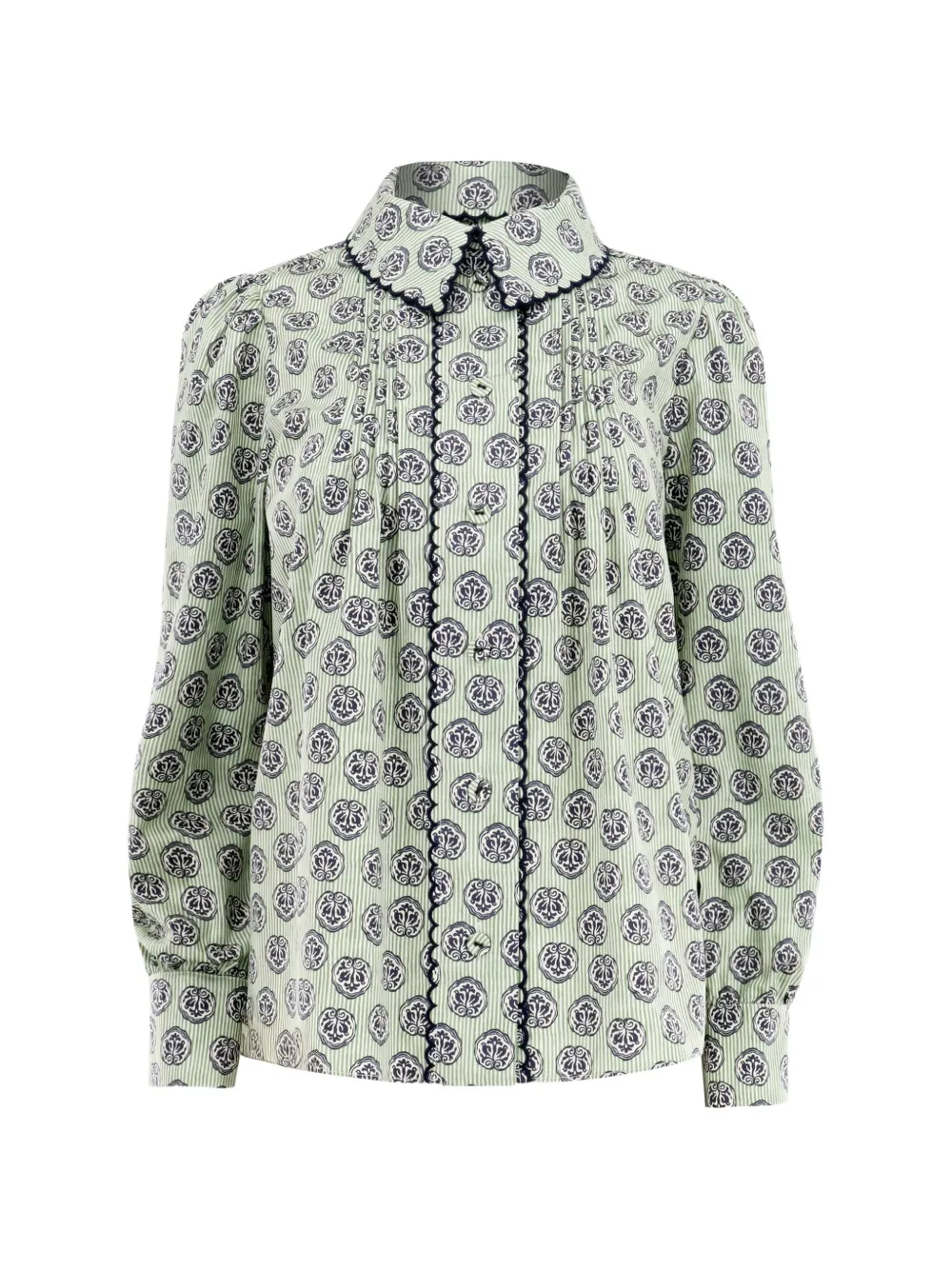 Hunter Bell James pleated bird-print shirt - Verde