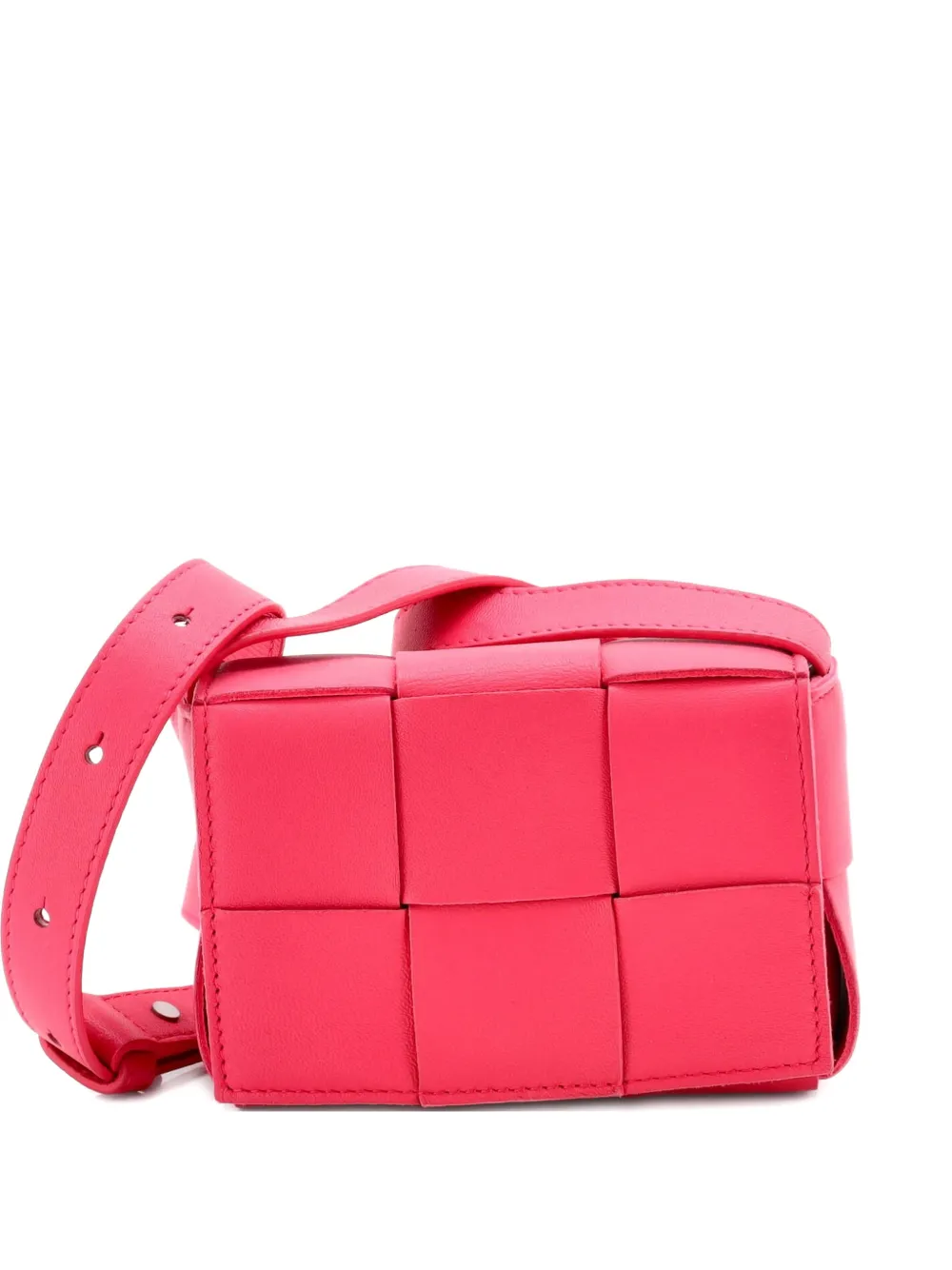 Bottega Veneta Pre-Owned Borsa a tracolla Candy Cassette in pelle con motivo Maxi Intrecciato - Rosa