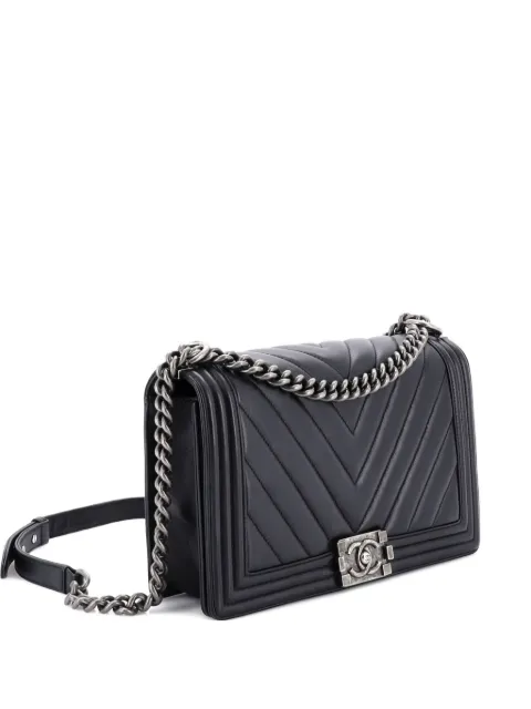 CHANEL Pre-Owned Boy Flap Bag Chevron Calfskin New Medium shoulder bag