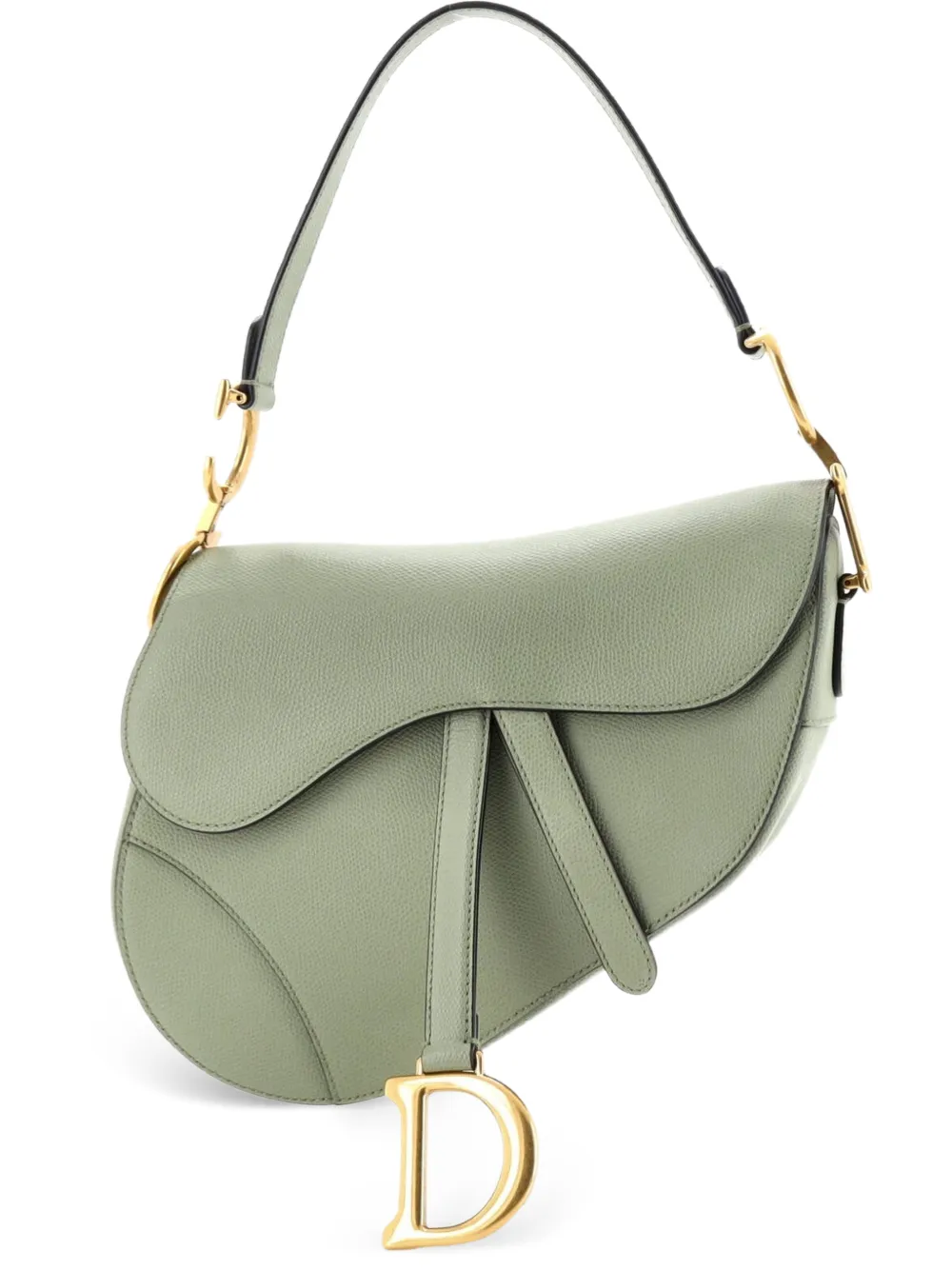Christian Dior Pre-Owned Saddle Handbag Leather Medium shoulder bag - Verde