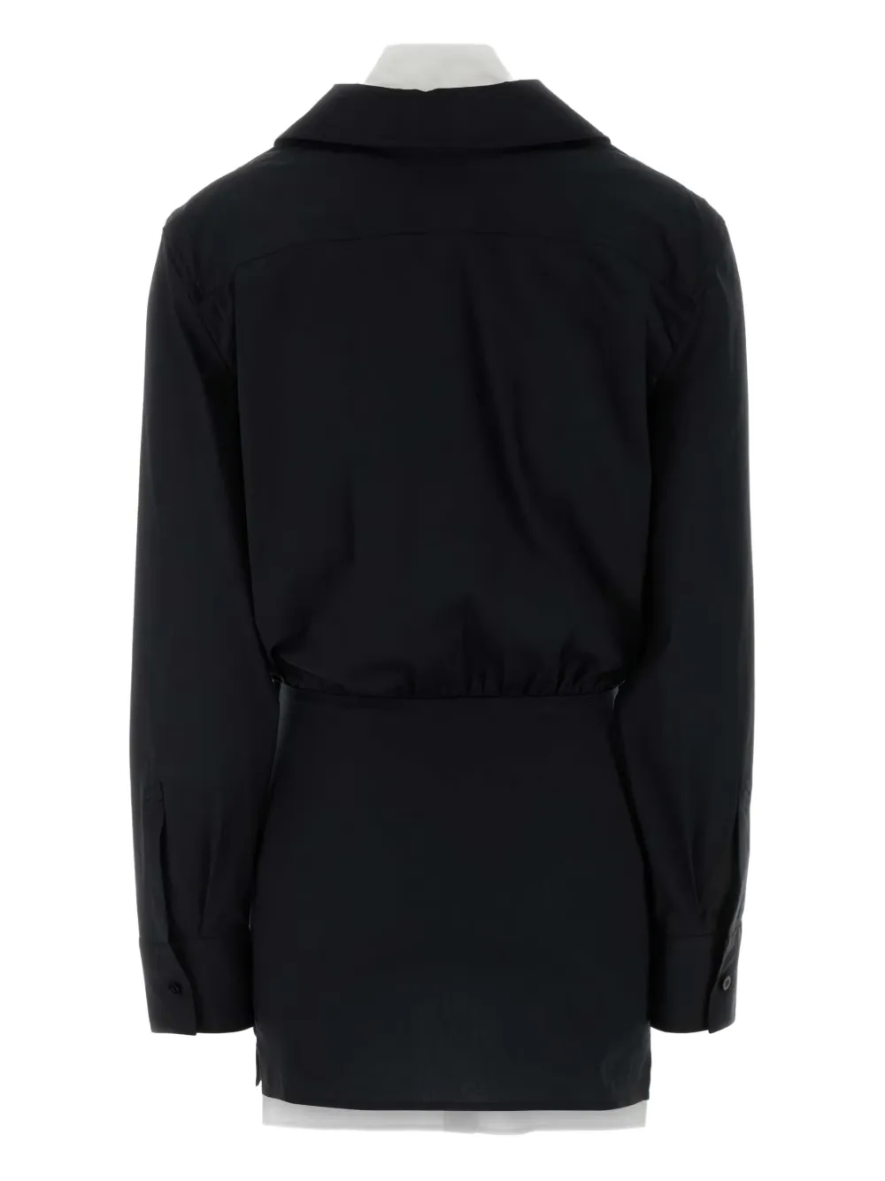 The Attico poplin wrap dress - Zwart