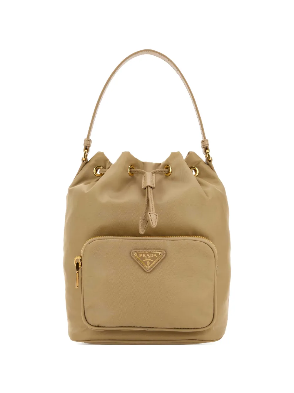 Prada Duet drawstring pocket bucket bag - Toni neutri