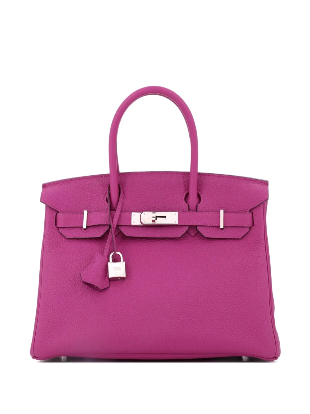 Hermès Pre-Owned Birkin Handbag Pink Clemence with Palladium Hardware 30 satchel