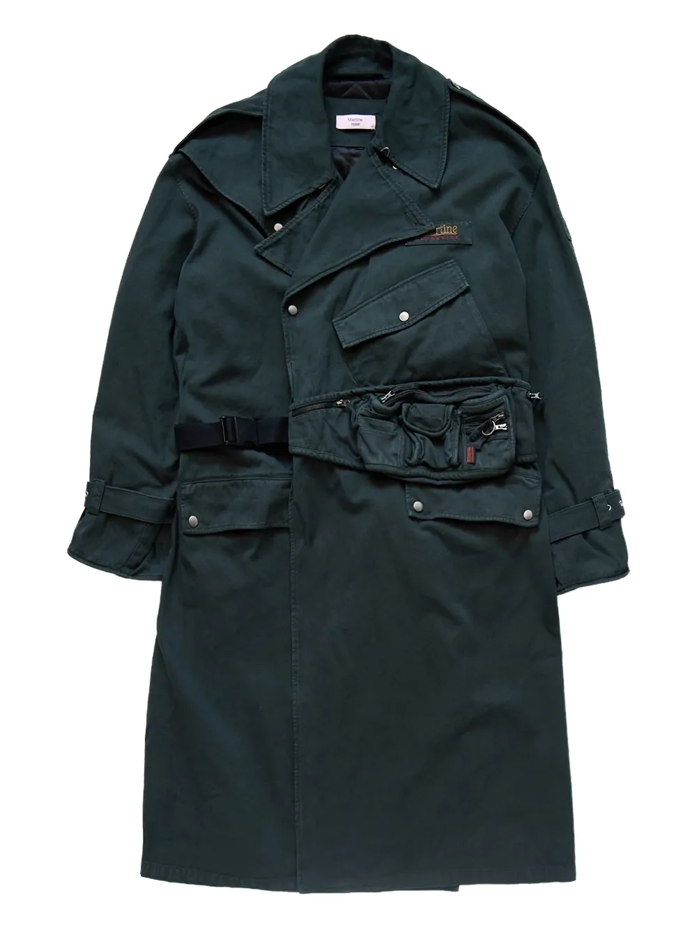 Martine Rose bumbag-detail trench coat - Verde