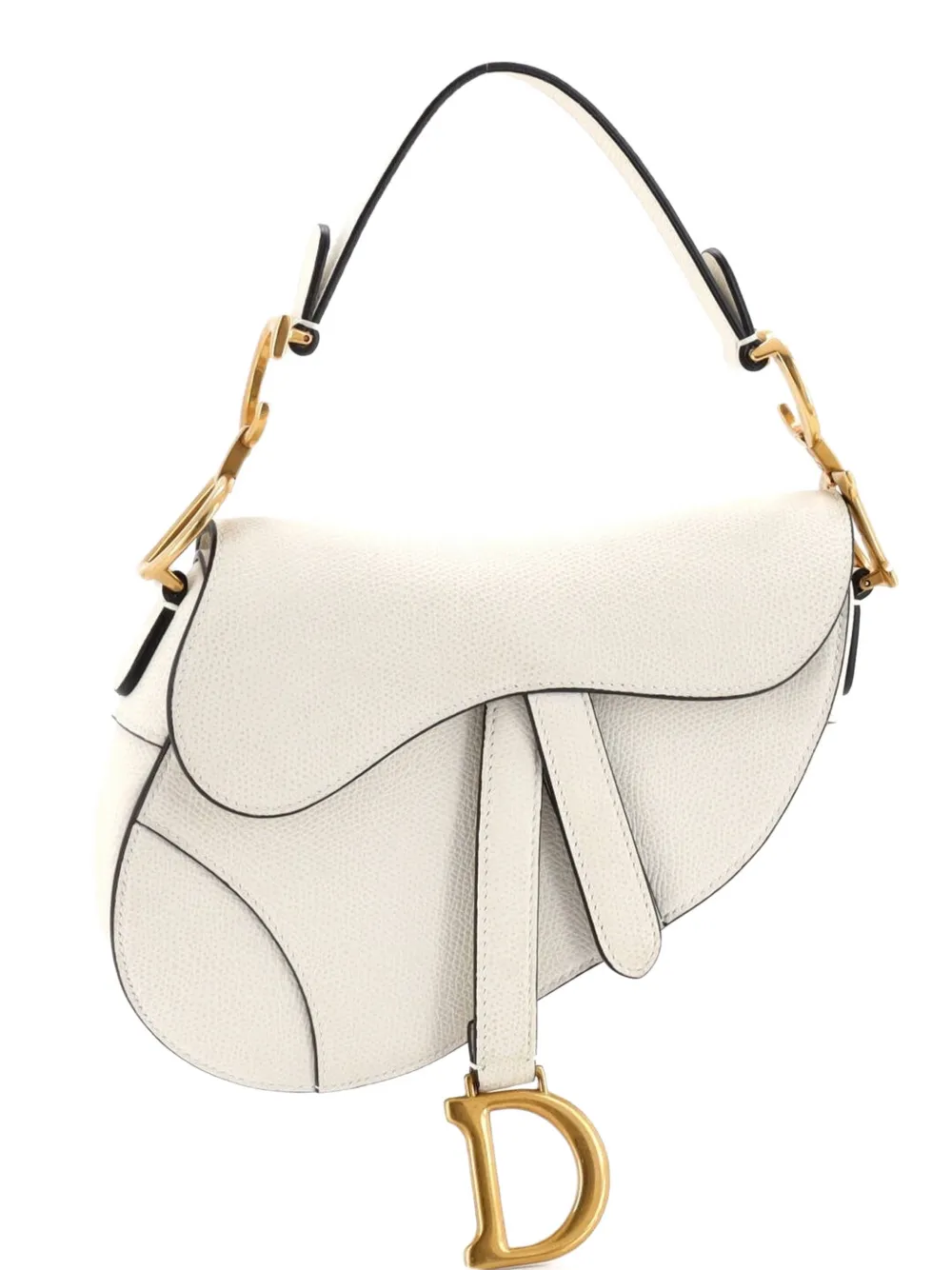 Christian Dior Pre-Owned Saddle Handbag Leather Mini shoulder bag - Bianco