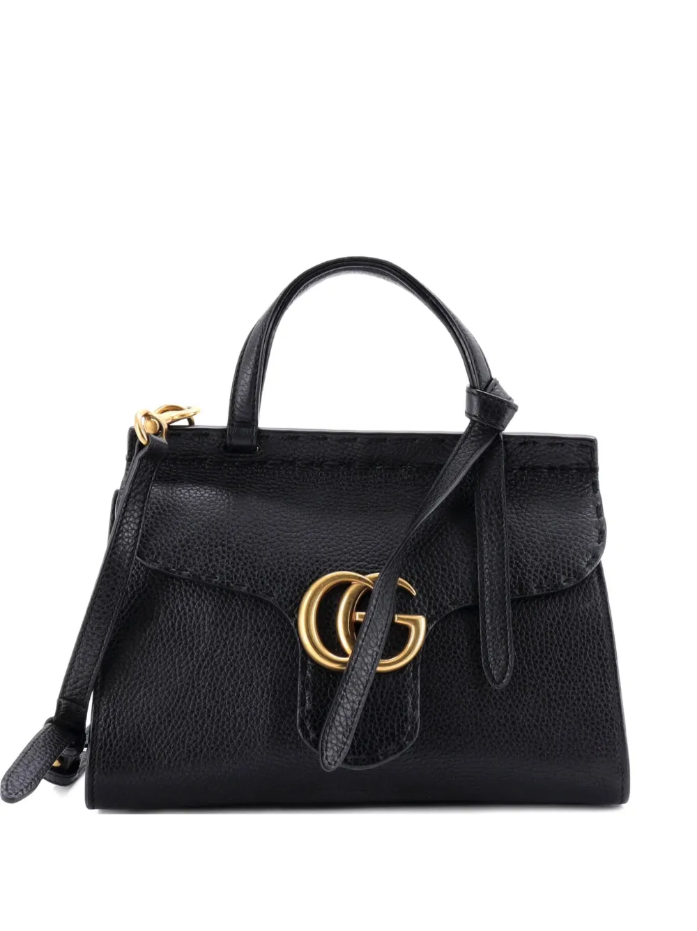 Gucci Pre-Owned GG Marmont Top Handle Bag Leather Mini satchel - Nero