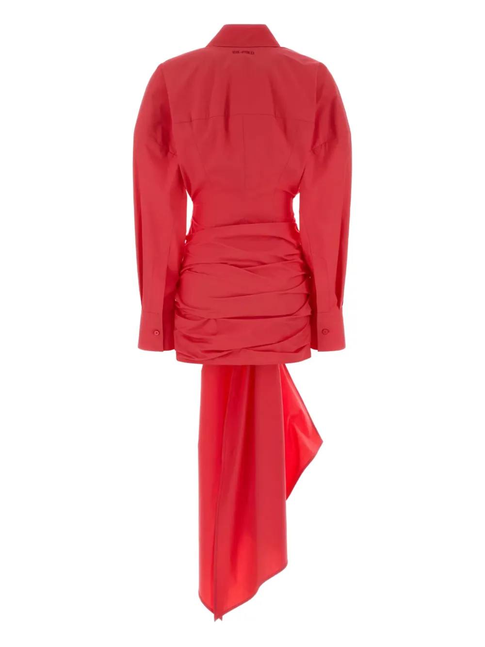 The Attico long-sleeved poplin shirt dress - Rood