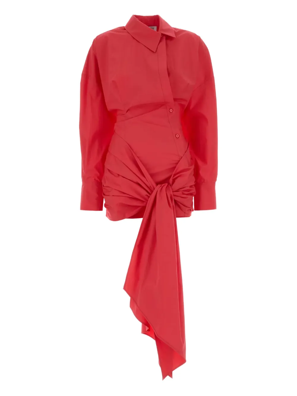 The Attico long-sleeved poplin shirt dress - Rosso