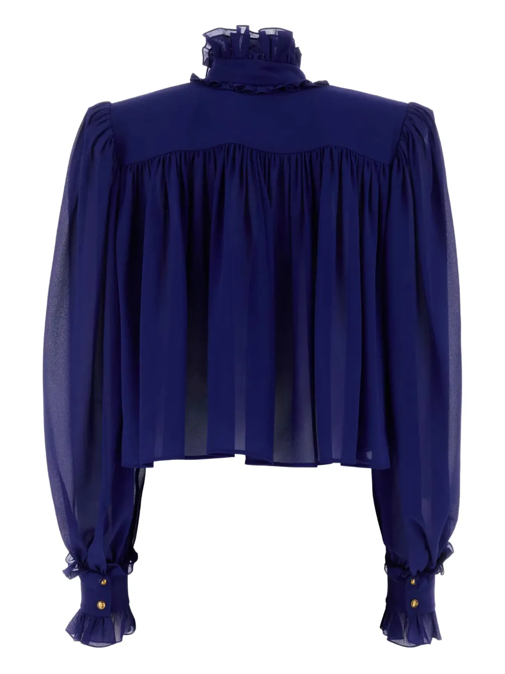 Chloé ruffled georgette blouse - Blauw
