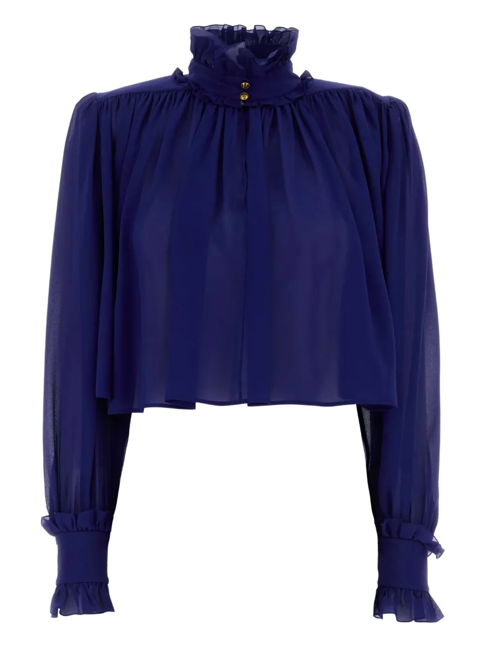 Chloé ruffled georgette blouse - Blu