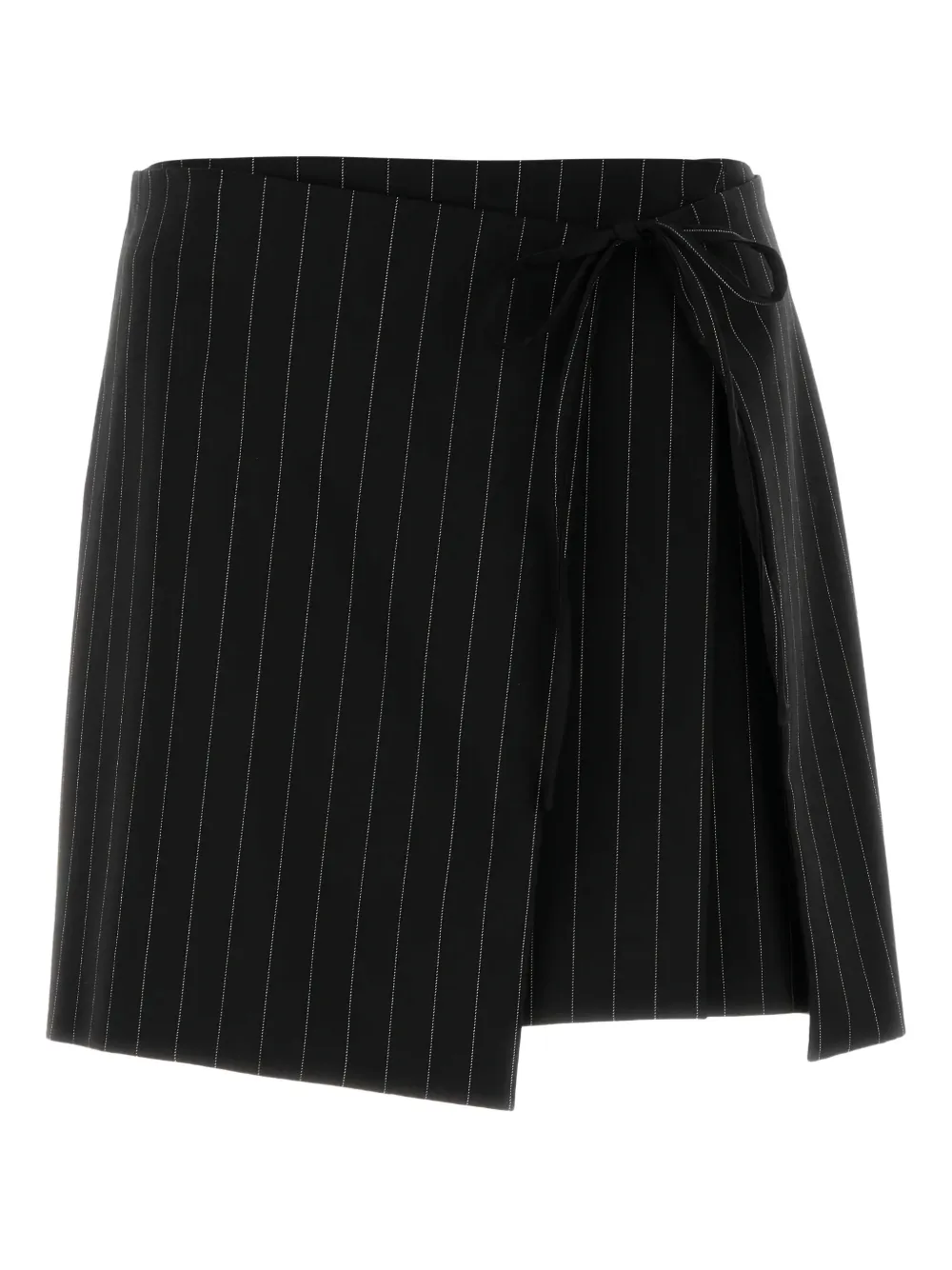 Sportmax embroidered pinstripe-pattern mini skirt - Nero