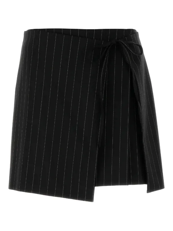 Sportmax Embroidered Pinstripe-pattern Mini Skirt in Black