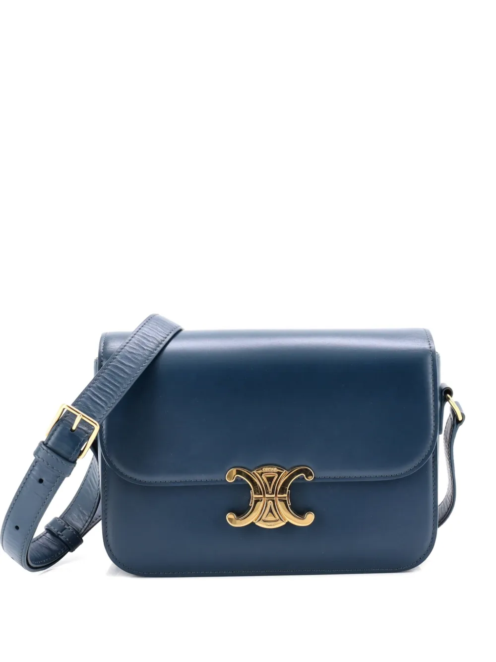 Celine Pre-Owned Triomphe Shoulder Bag Smooth Calfskin Medium crossbody bag - Blu