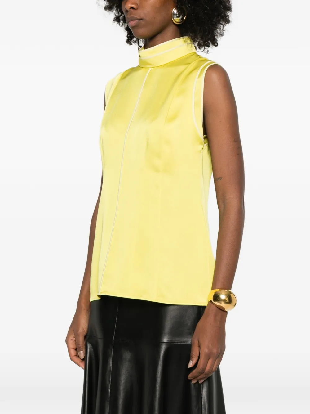 Jil Sander Mouwloze blouse Geel