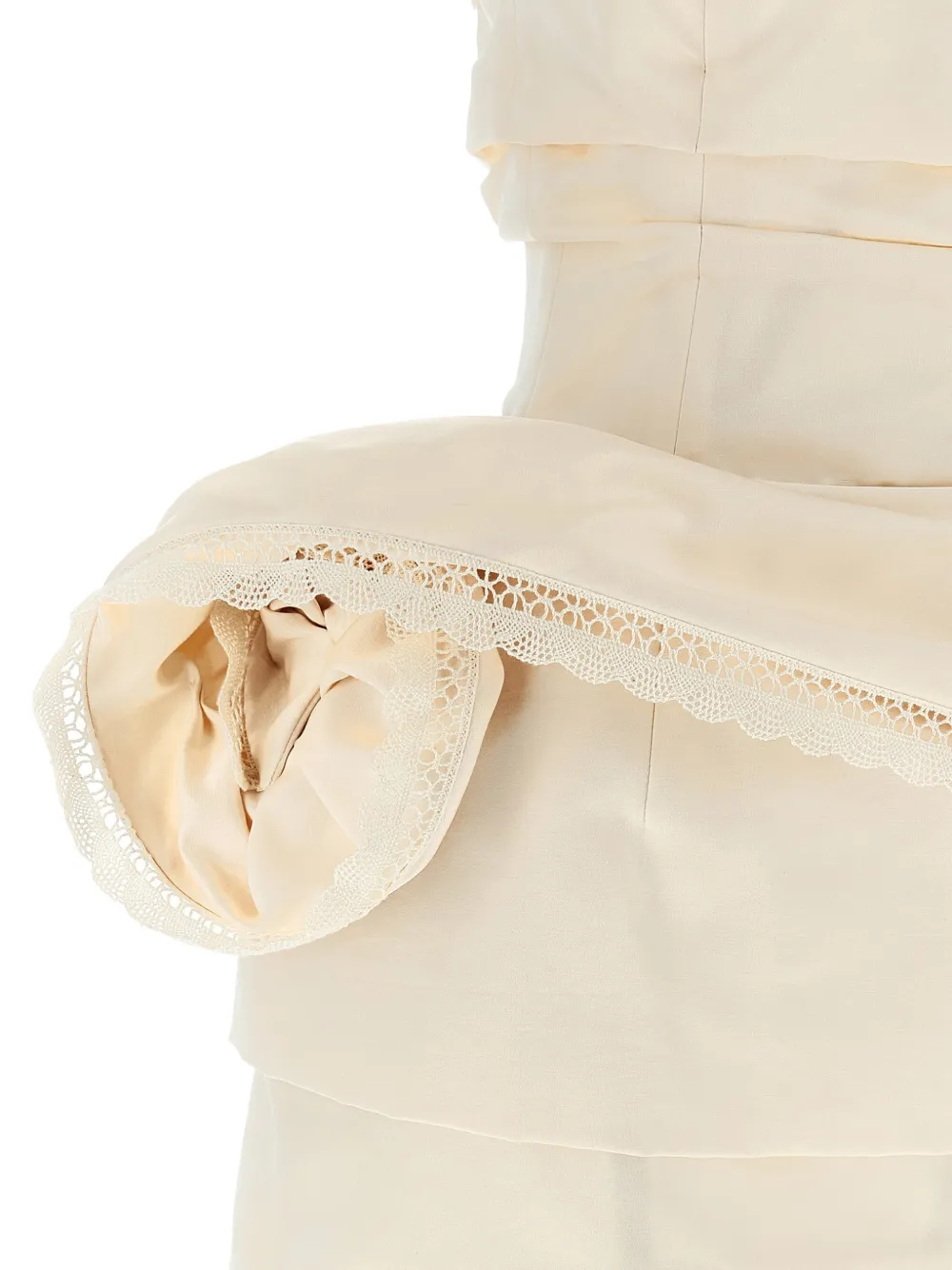 Magda Butrym Gedrapeerde mini-jurk met kant Beige