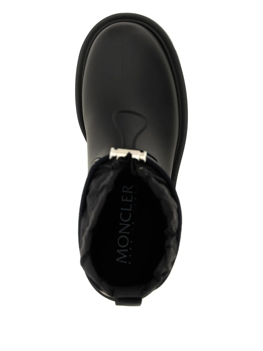 Moncler Regenlaarzen met logo-reliëf en trekkoord Zwart