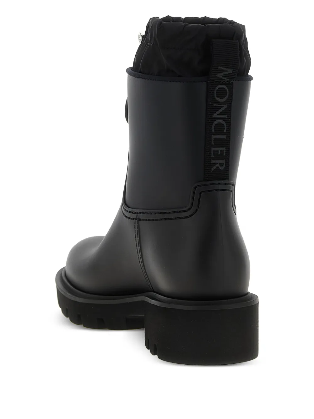 Moncler Regenlaarzen met logo-reliëf en trekkoord Zwart