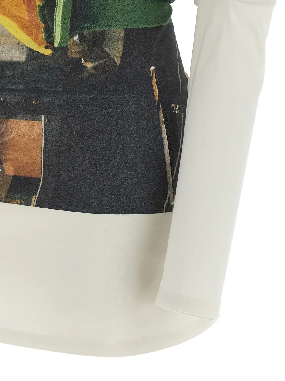 Issey Miyake T-shirt met grafische print en rits Beige