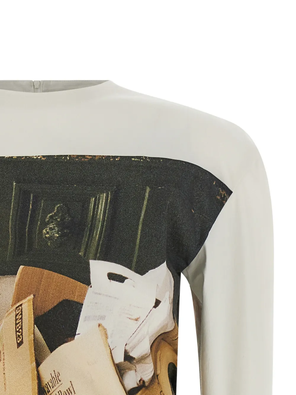  Issey Miyake Graphic-print Zip T-shirt - Neutrals 