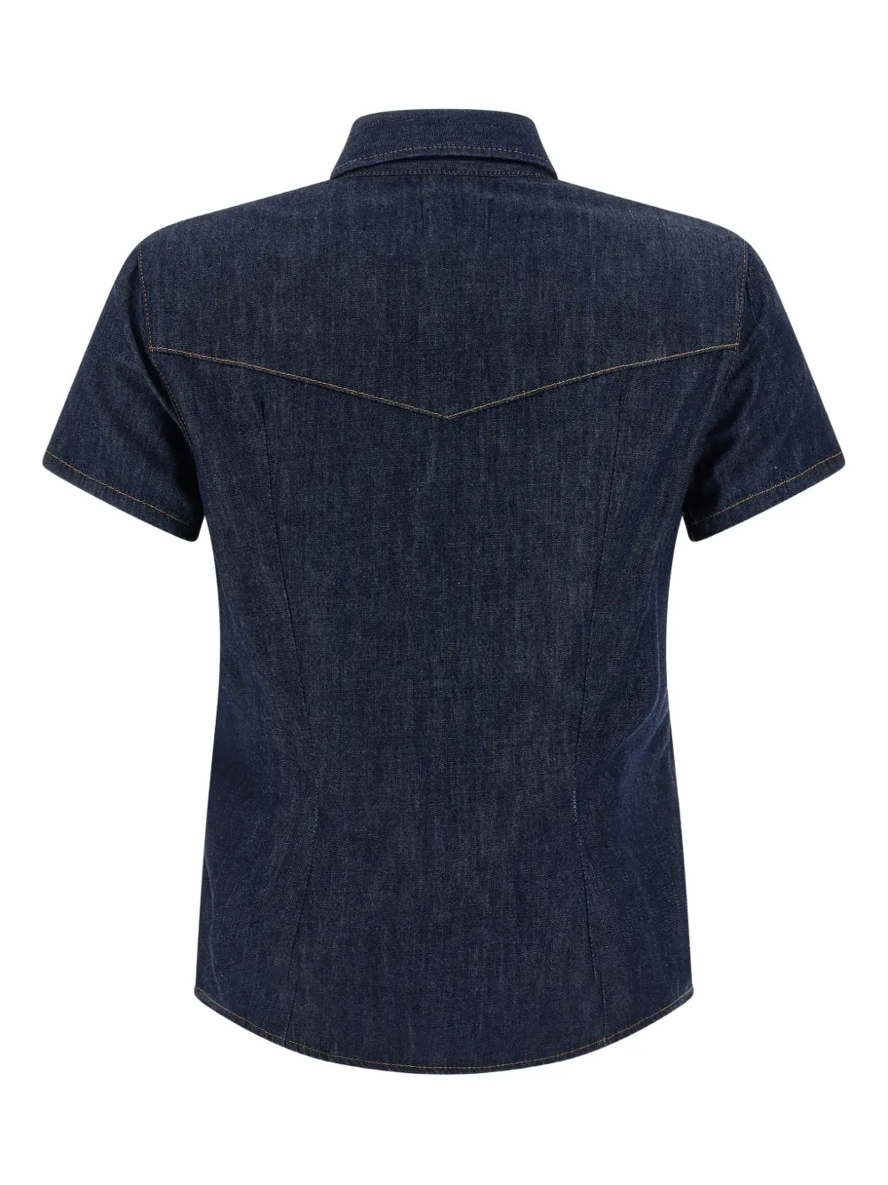 KHAITE snap button cotton denim shirt - Blauw