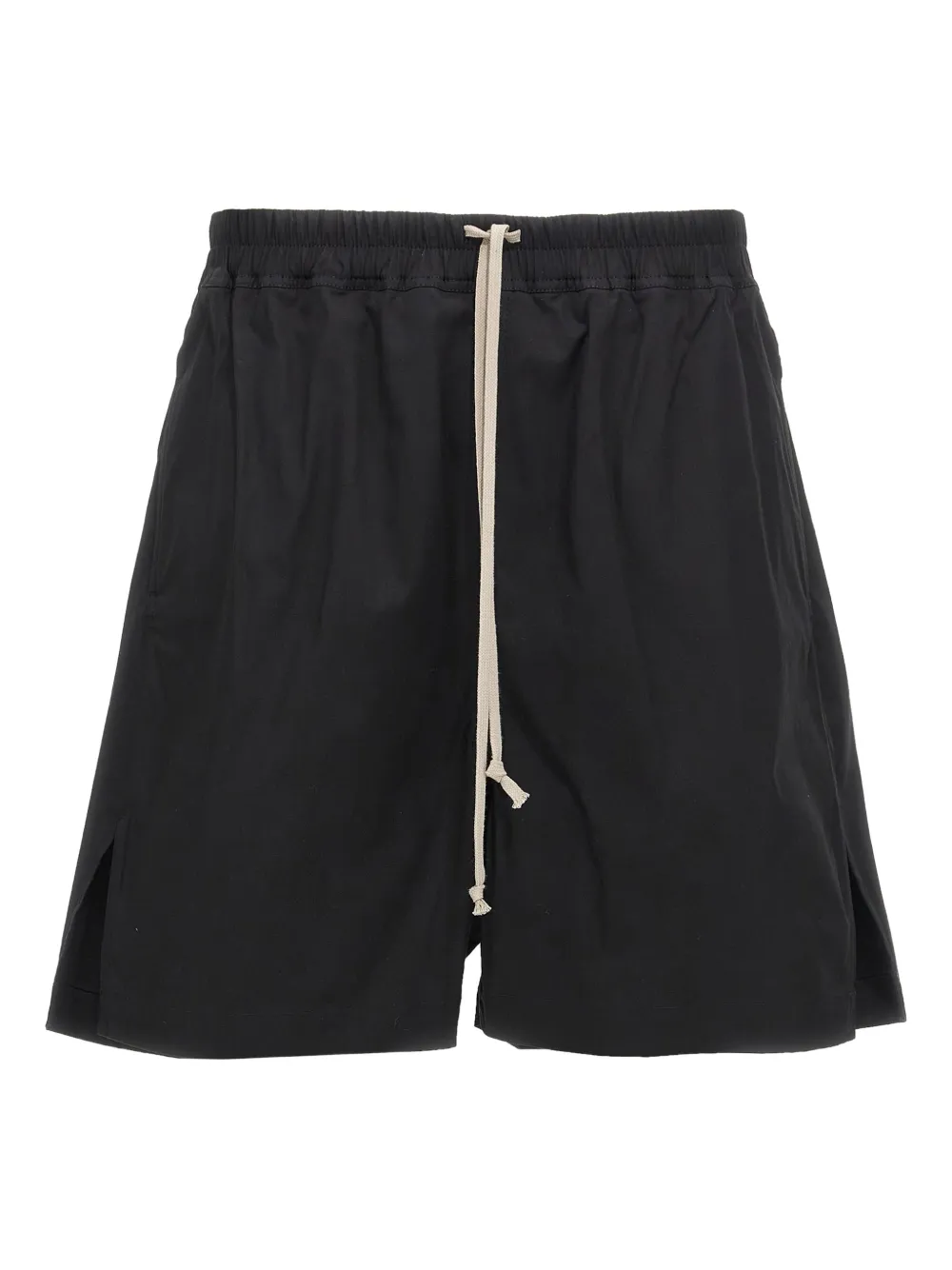 Rick Owens drawstring split cotton shorts | Black | Image 1