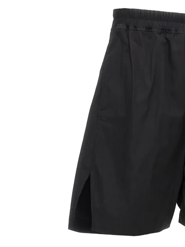 Rick Owens Drawstring Split Cotton Shorts | Black | FARFETCH