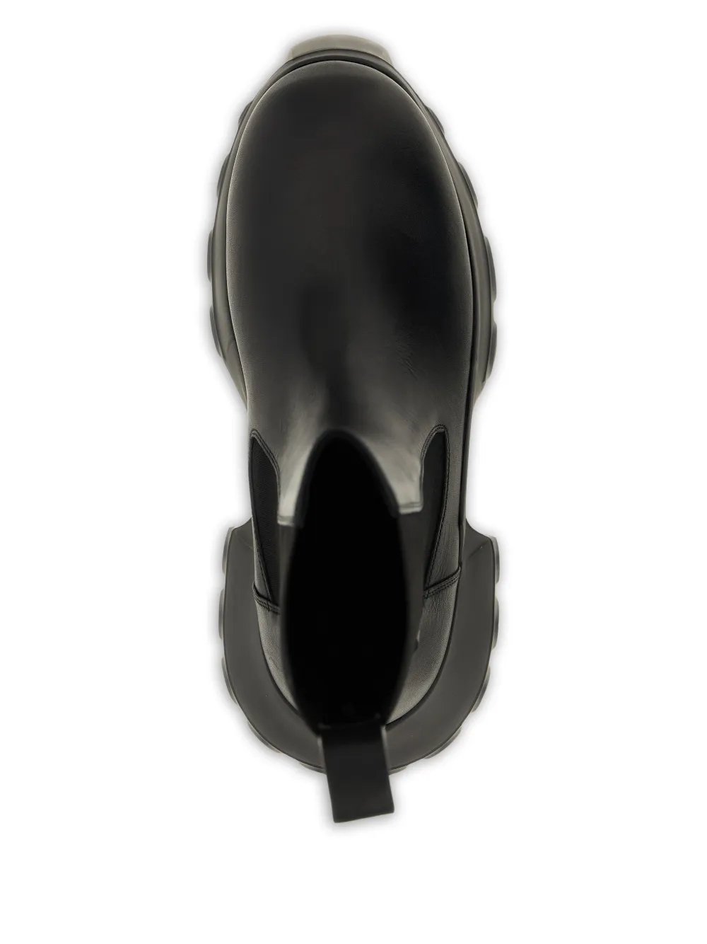 Rick Owens Leren enkellaarzen met elastisch detail Zwart