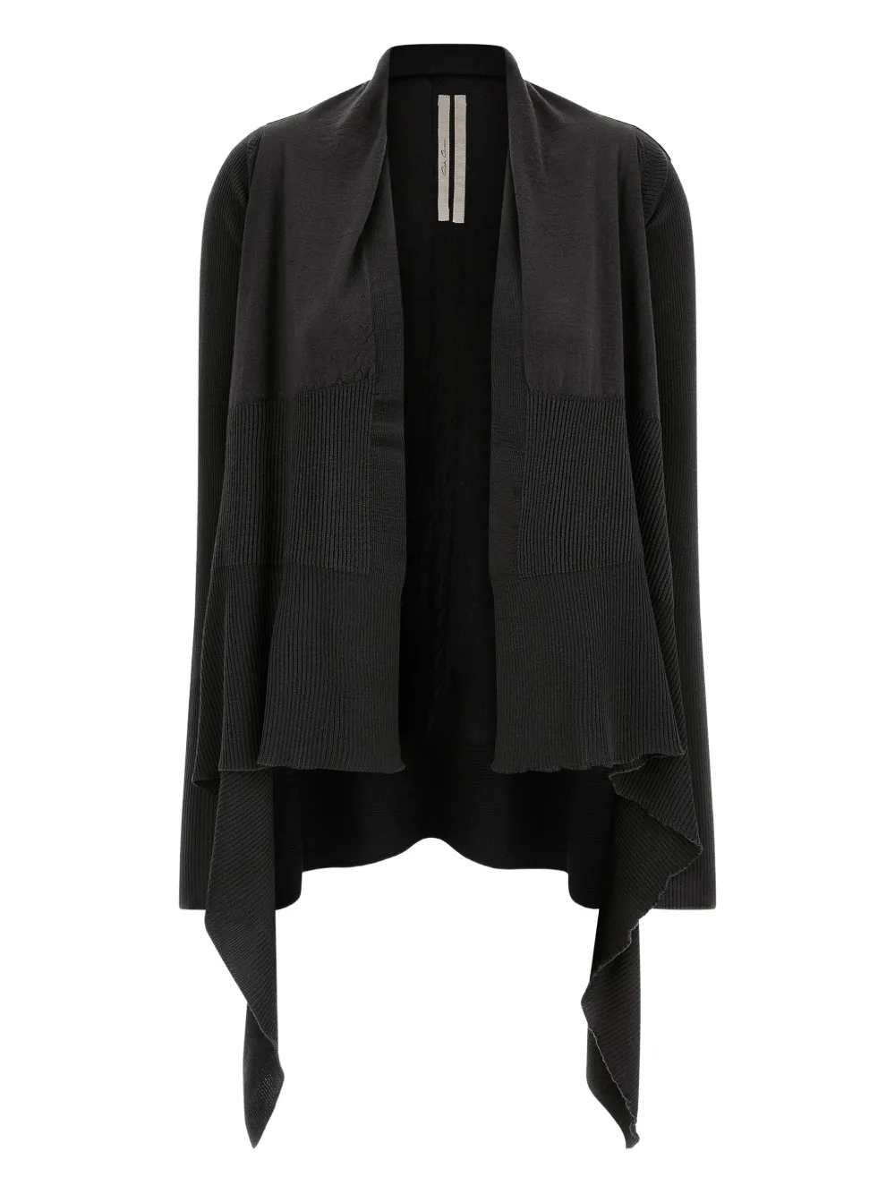 Rick Owens asymmetric wrap cardigan - Nero