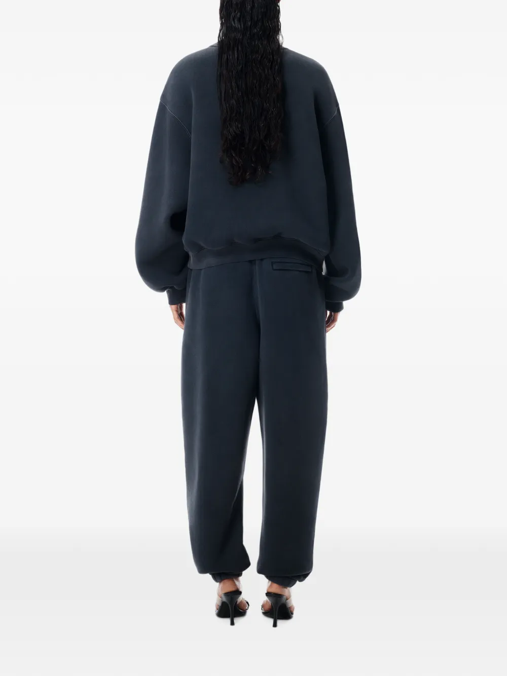Alexander Wang Joggingbroek van geborsteld badstof met logo Zwart