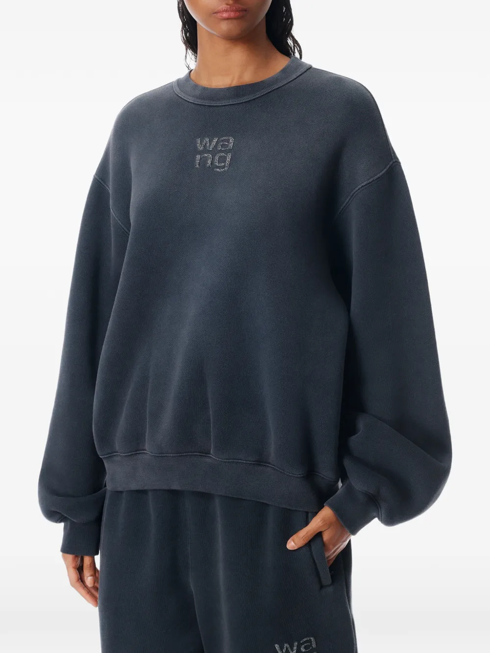 Alexander Wang Joggingbroek van geborsteld badstof met logo Zwart