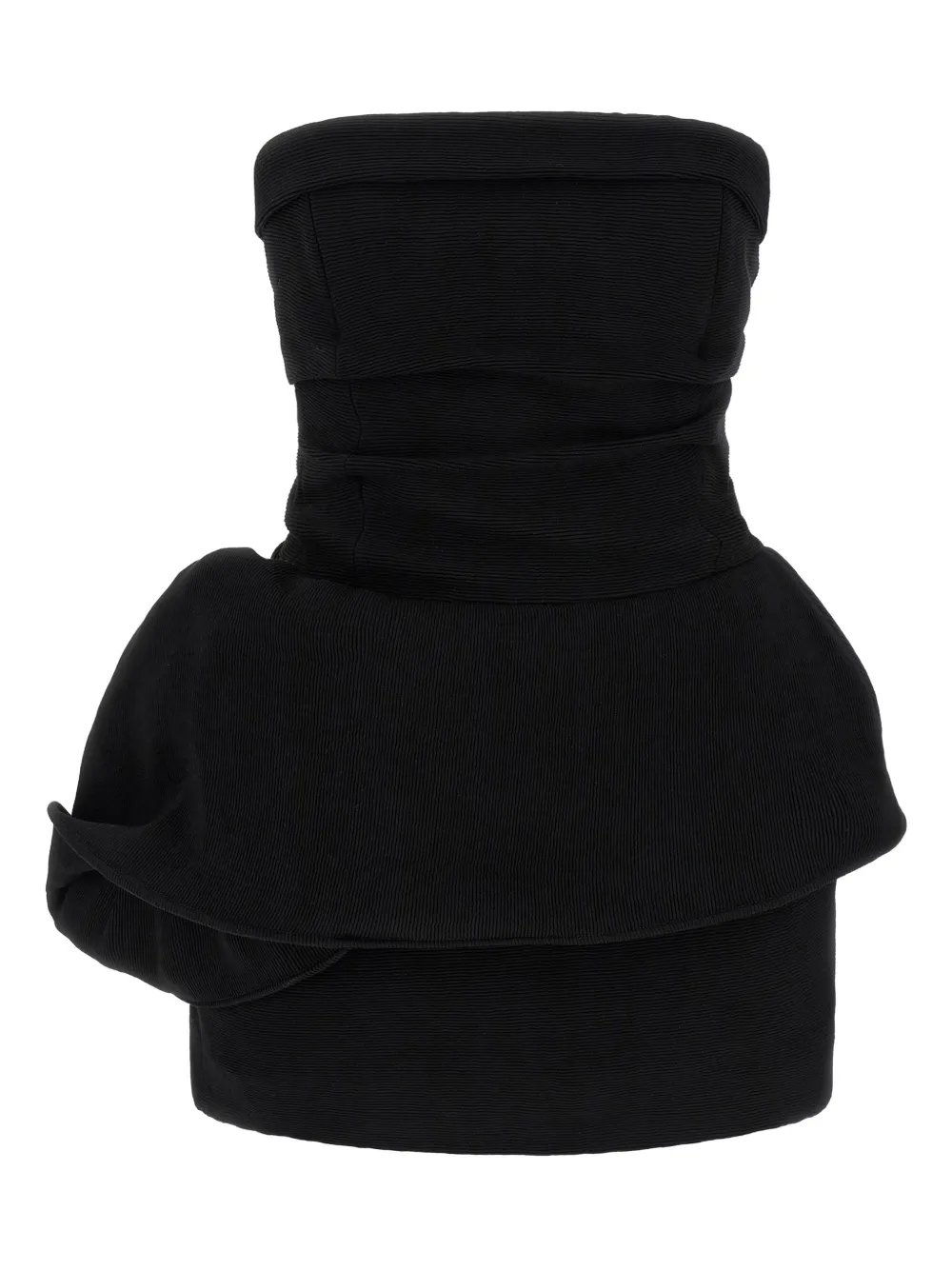 Magda Butrym robe courte côtelée drapée | noir | Image 1