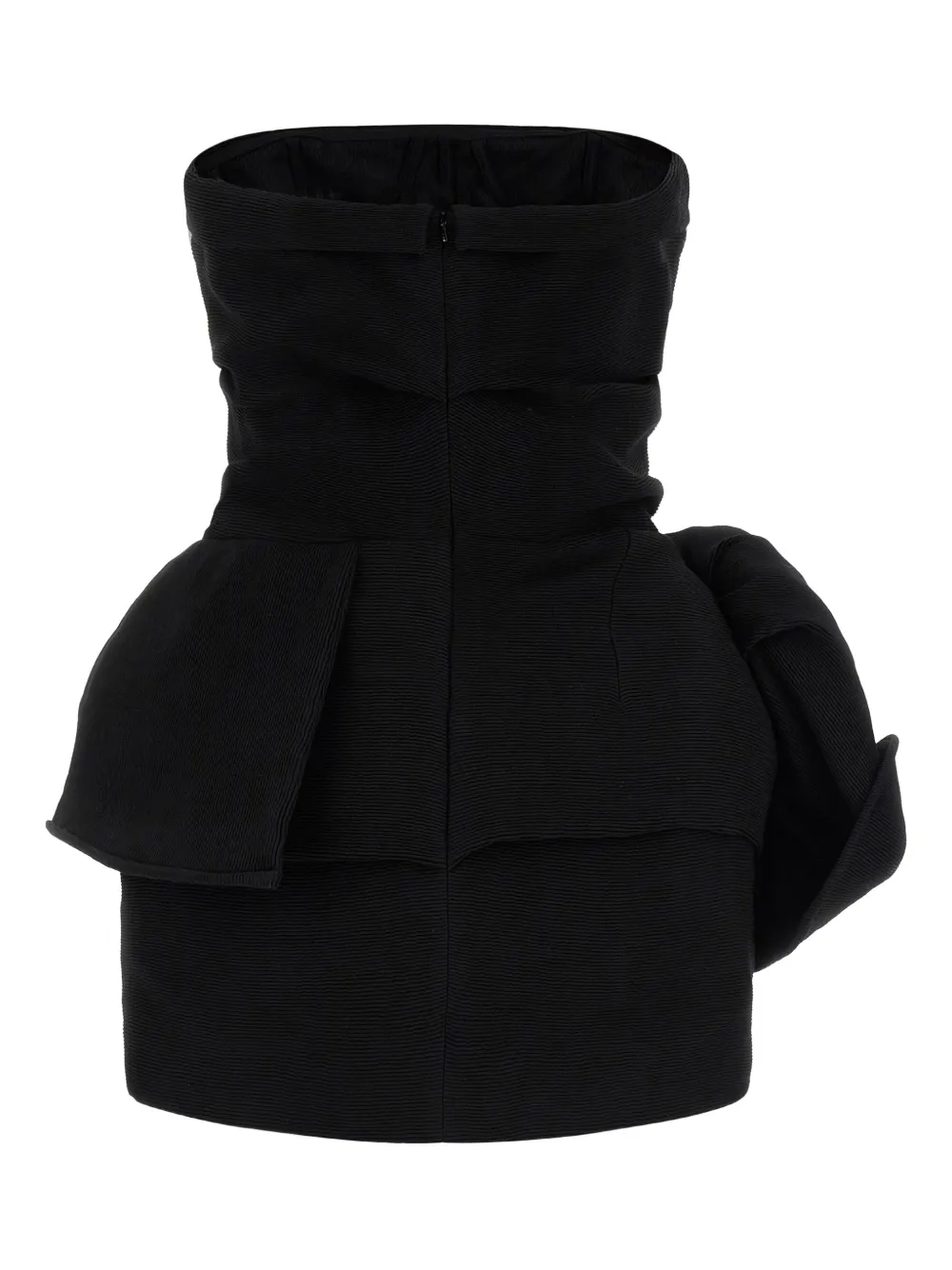 Magda Butrym ribbed draped mini dress - Zwart