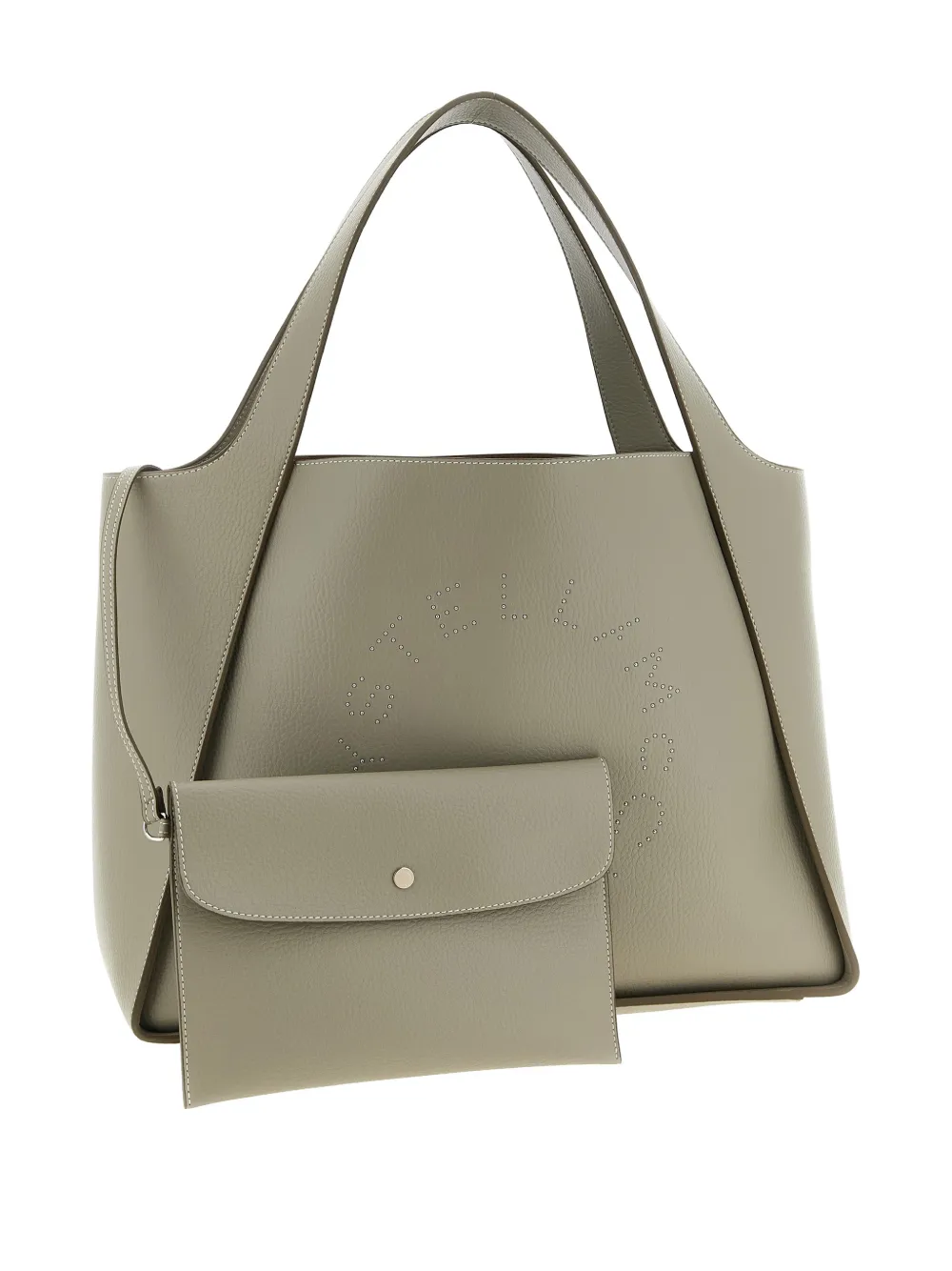 Stella McCartney logo-printed studded tote bag - Beige