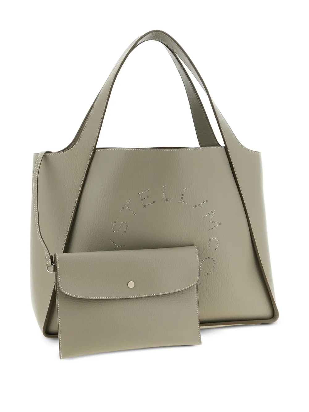 Stella McCartney Shopper met logoprint en studs Beige