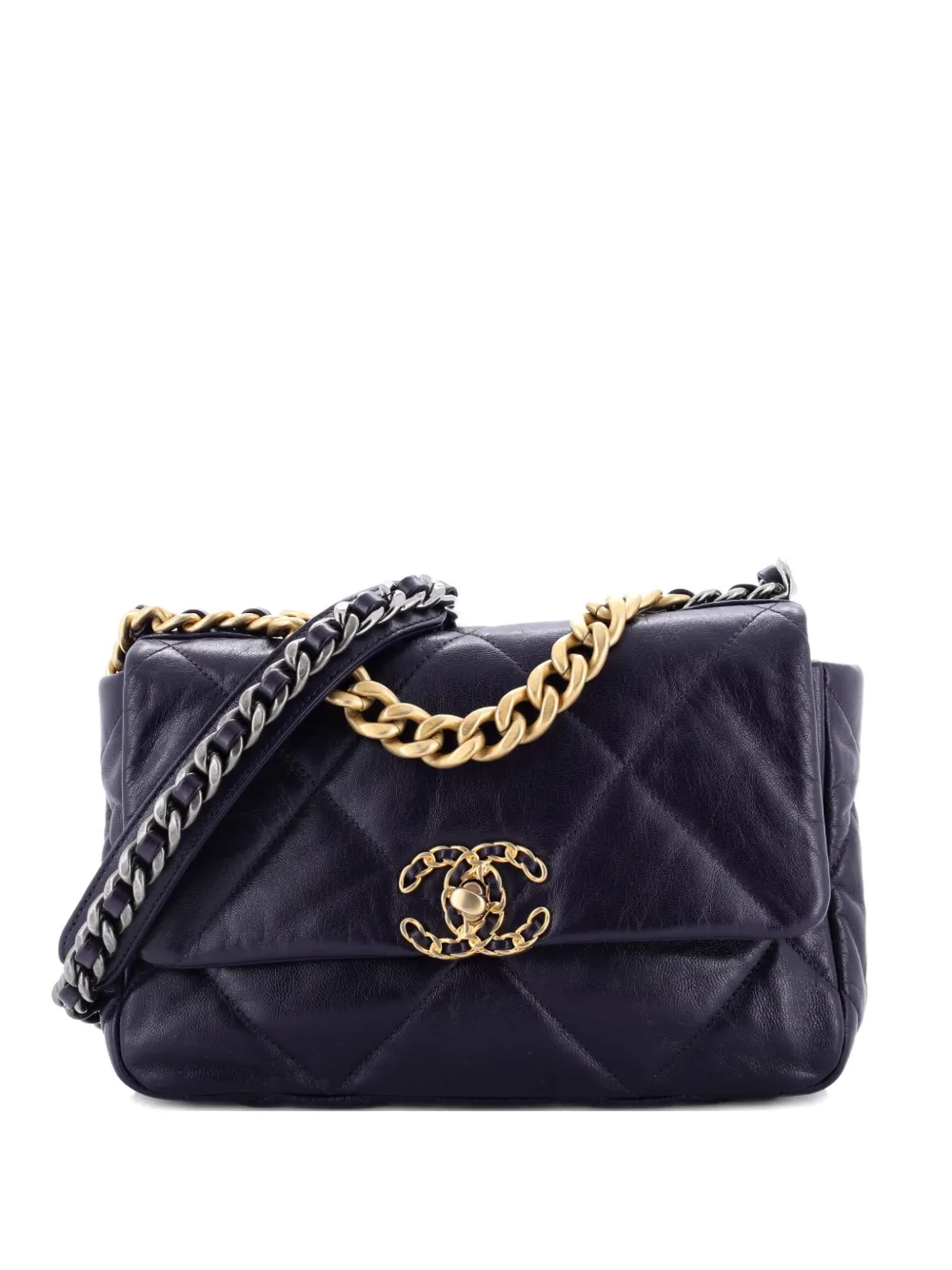 CHANEL Pre-Owned 19 Flap Bag Quilted Leather Medium crossbody bag - Viola