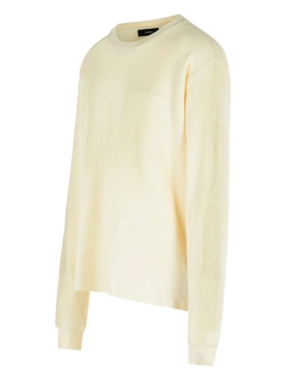 AMIRI Bones geribbeld logo T-shirt Beige