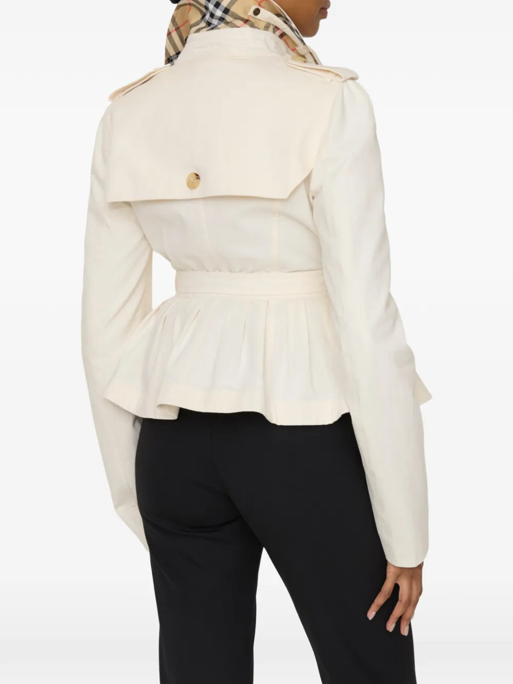  Burberry Isabella Buckle Belt Jacket - Neutrals 