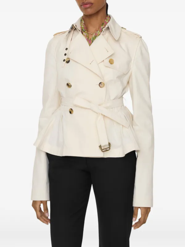 Burberry Cotton Isabella Trench Jacket | Neutrals | FARFETCH