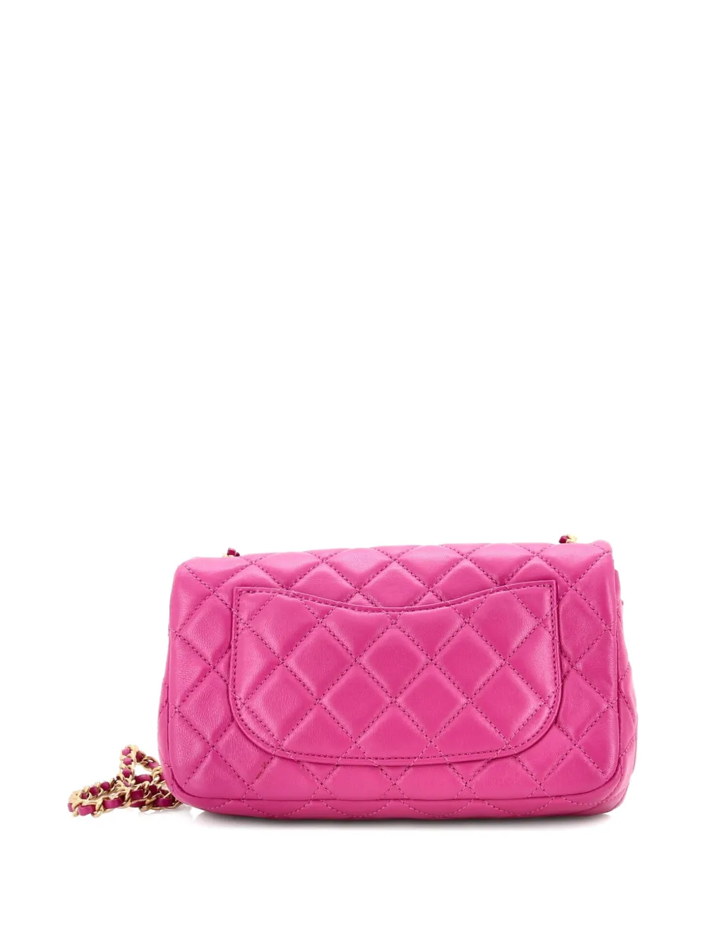  Chanel Pre-owned Borsa A Tracolla Pearl Crush Mini In Pelle Di Agnello Trapuntata Con Battente - Viola 