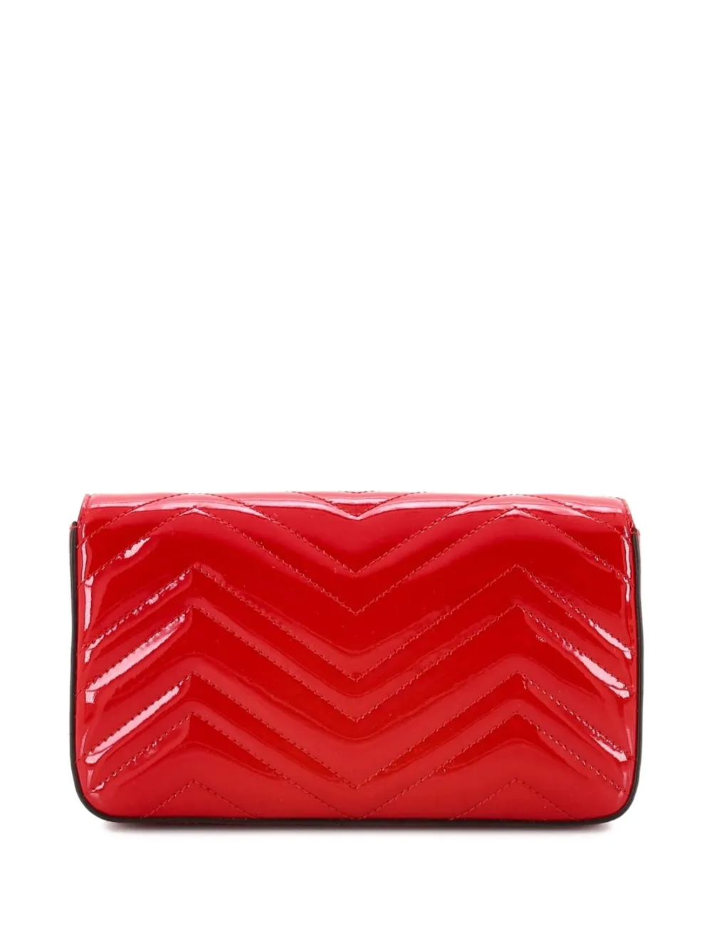 Gucci Pre-Owned GG Marmont Flap Bag Matelasse Patent Mini crossbody bag - Rosso